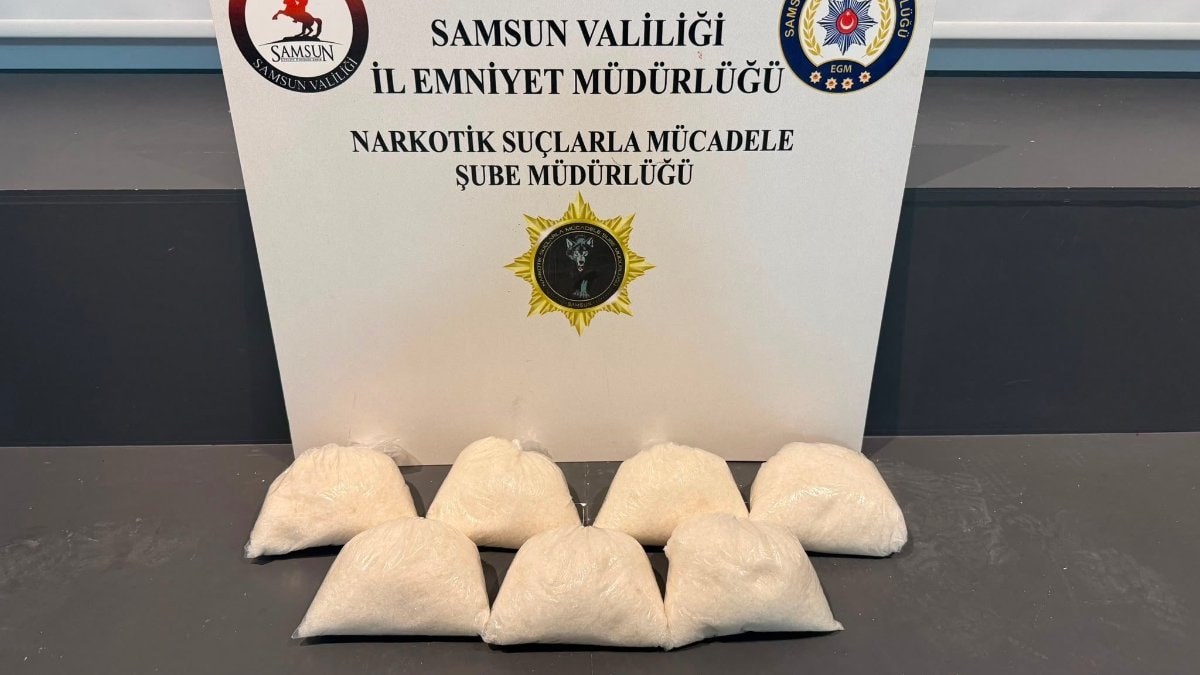 Samsun'da tırın gizli bölmesinde 7 kilo metamfetamin ele geçirildi